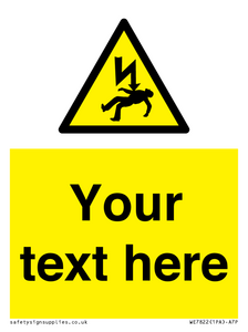 Custom Warning danger of death by electrocution